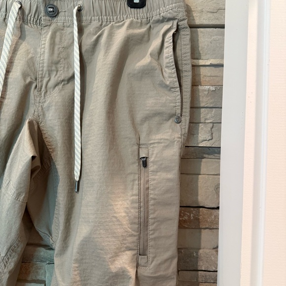 Vuori Mens L Khaki Ripstop Elastic Waist Drawstring Ath Jogger Pants V412 32x31 - Picture 3 of 12